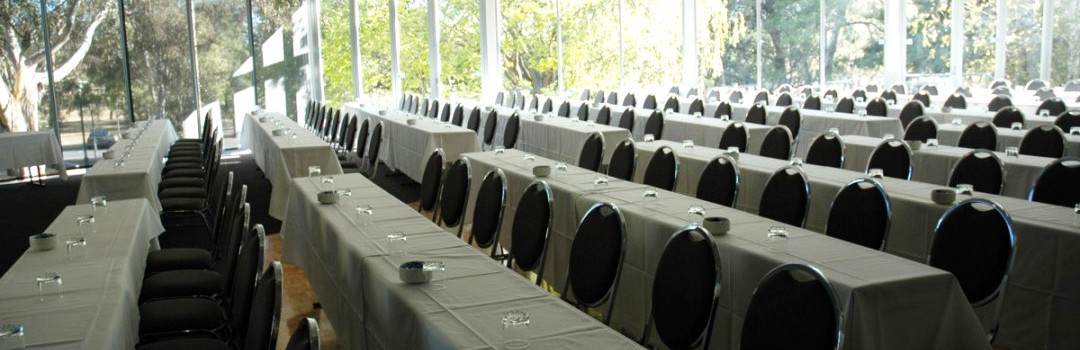 Corporate event setup at Adelaide Pavilion